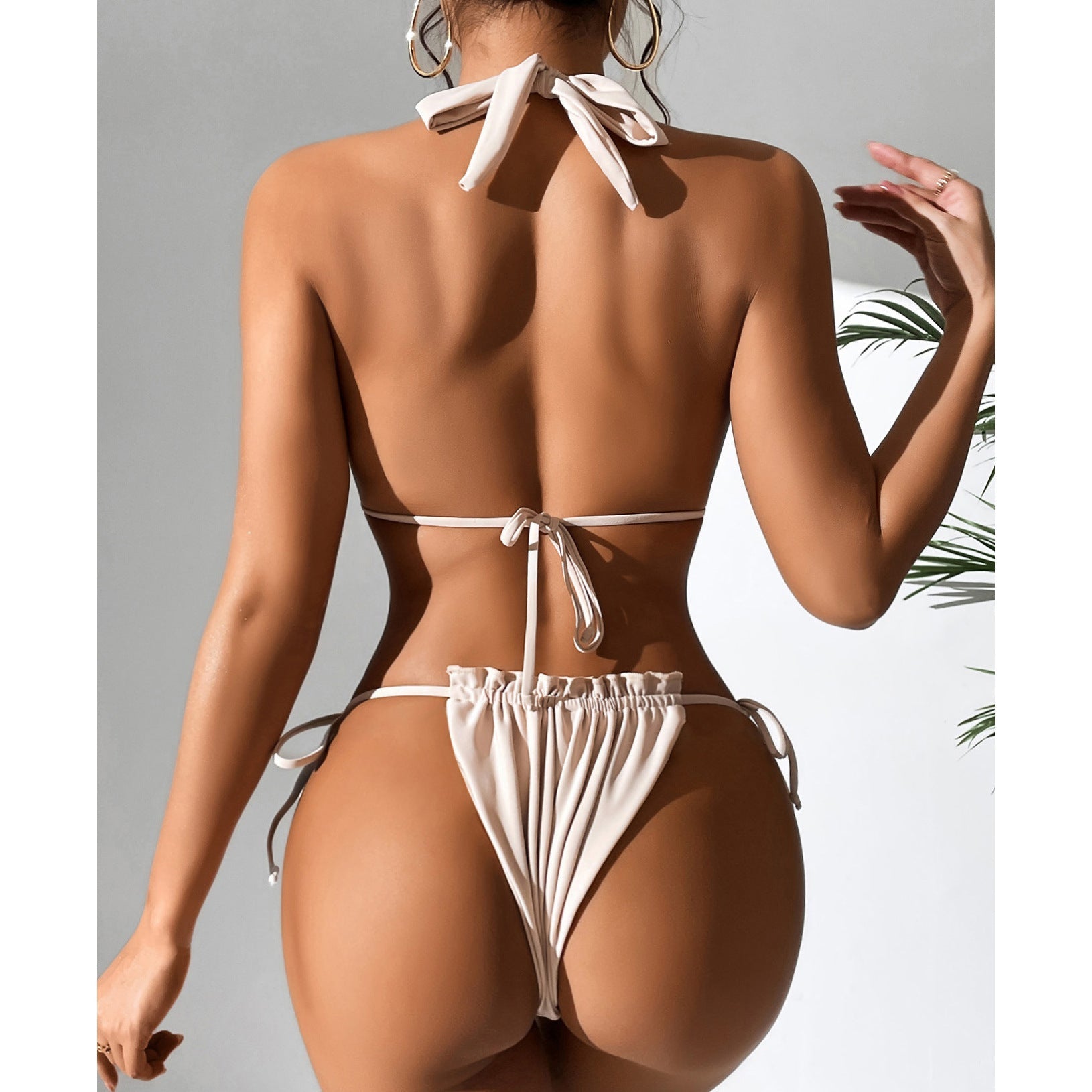 Halter Solid Color Sexy Bikini Split Swimsuit Women Swimsuit Bella Mia